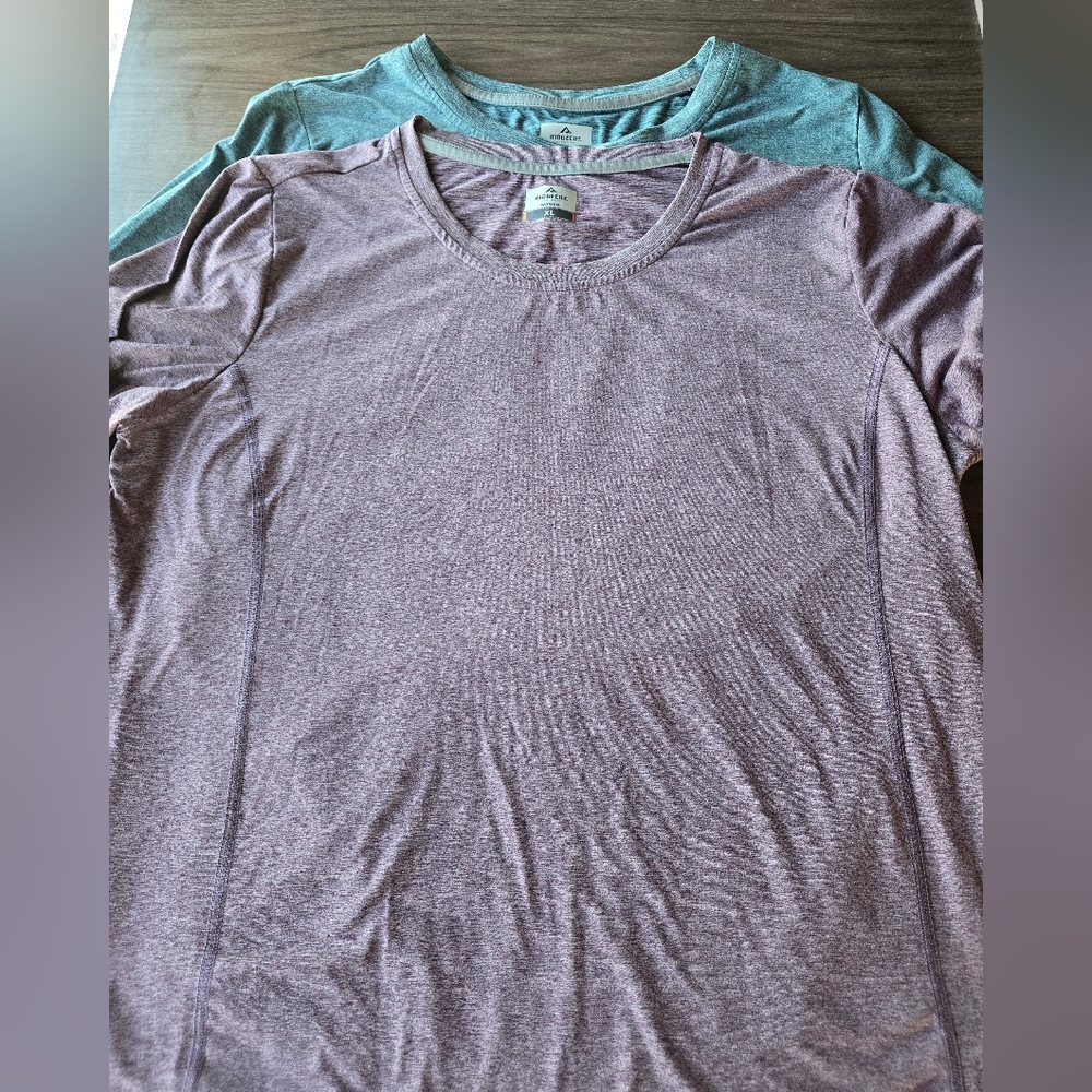 Ridgecut Set 2  Long Sleeve Tees - Mauve and Teal Size Xl Layering Winter Fall - Picture 4 of 5